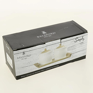 Набор банок 2шт 320мл BALSFORD РОЗА с ложками на стенде подарочная упаковка фарфор 000000000001206633