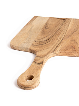 Доска разделочная 45x25x1,5см DE'NASTIA вытянутая ручка акация 000000000001221812