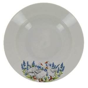 Тарелка фарфор суповая 240 мм супадкий край Гуси,094432 000000000001193482