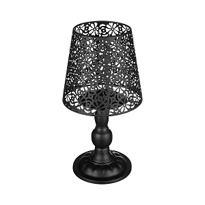 Подсвечник лампа 22см черный ажур металл 000000000001219468