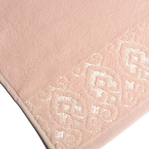 Полотенце махровое 100х150см LUCKY Итальянский бордюр персиковый хлопок 100% 000000000001212827