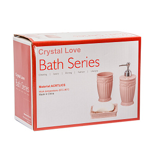 Набор для ванны Тренд Прованс (диспенсер, стакан, мыльница) молочный пластик 000000000001215722