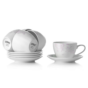 Набор чайный на 6 персон 315мл/14,5см ESPRADO Peonies костяной фарфор 000000000001153683