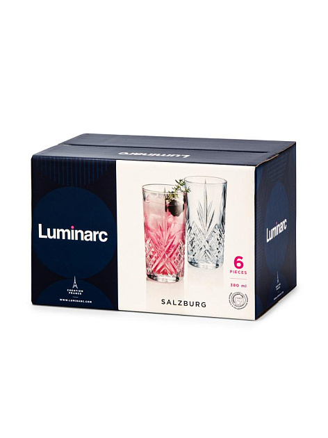 ЗАЛЬЦБУРГ Набор стаканов 380мл 6шт LUMINARC высокие стекло 000000000001193455