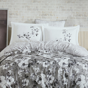 Комплект постельного белья 1,5-спальный LUCKY Луиза 1 наволочка 50х70см серый/белый ранфорс 80% хлопок 20% полиэстер 000000000001213469