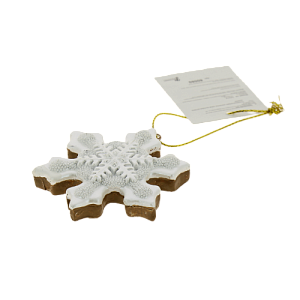 Новогоднее подвесное украшение Пряник-Снежинка из полирезины / 7х7х1,5см арт.80080 000000000001191422