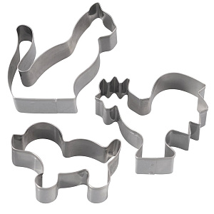 Набор форм для приготовления печенья. Мультидом. Домашние питомцы. Петушок-8,5х8,5см, кошка-7,7х9см, собака-8х5,8см. Нержавеющая сталь. 000000000001205155