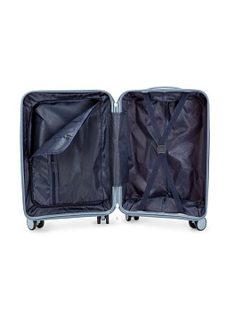 Чемодан на колесах S (36х22х55см) абстракция с дополнительным отделом серо-голубой PP 000000000001226564