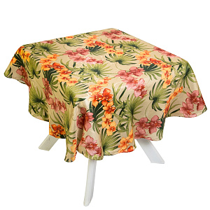 Скатерть DE'NASTIA 100%Полиэстер Вальс цветов D150см E020104 000000000001146905