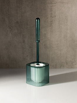 Щетка для унитаза 11x11x37,5см DE'NASTIA WAVE зеленый акрил/нейлон 000000000001228373