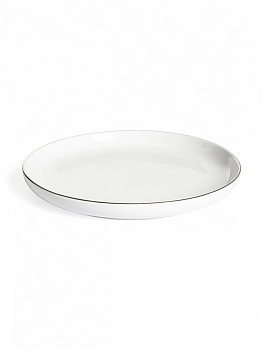 Тарелка десертная 19см DE'NASTIA GOLD MOOD белый с золотой каймой фарфор 000000000001226187