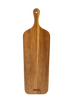 Доска универсальная 51x16x2см DE'NASTIA прямоугольная узкая с ручкой светло-коричневый дерево акация 000000000001216967