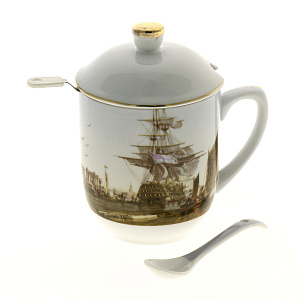 Кружка-заварник с ложкой, 350мл 000000000001171135