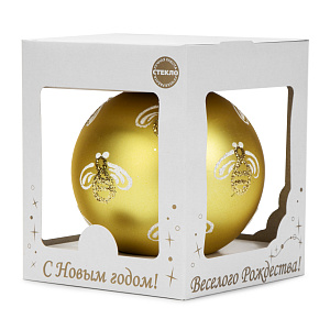 Декоративное украшение Шар №5 D9,5см БИРЮСИНКА Пчелы золото стекло 000000000001207651