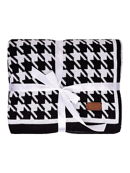 Плед 150x200см DE'NASTIA Гусиные лапки черный/белый акрил 000000000001212168