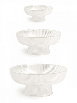 Фруктовница 27см 2л DE'NASTIA Гофре прозрачный стекло 000000000001227967