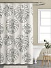 Шторка для ванной 180x200см DE'NASTIA Тропики с водоотталкивающей пропиткой молочный/серый полиэстер