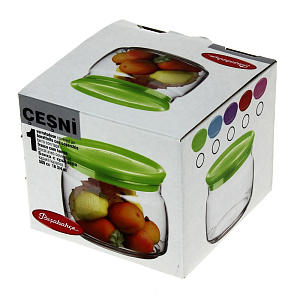 CESNI Банка для сыпучих продуктов 420мл PASABAHCE Green стекло/пластик43002Green 000000000001057181