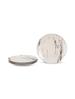 Набор столовой посуды 16 предметов FARFORELLE Marble (обеденая 23см-4шт/десертная 18см-4шт/салатник 18см-4шт/кружка 300мл-4шт) фарфор 000000000001229494