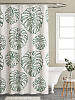 Шторка для ванной 180x200см DE'NASTIA Тропики с водоотталкивающей пропиткой молочный/зеленый полиэстер
