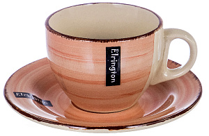 Чайная пара 220мл ELRINGTON АЭРОГРАФ Нежный персик керамика 000000000001185959