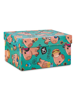 Коробка подарочная 21х17х11см РУТАУПАК КАПИБАРА прямоугольник зеленый 000000000001226848