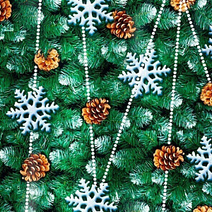 Бумага упаковочная 68,5х100см ИНТЕРПАК Еловые бусы 000000000001215334