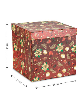 Коробка подарочная 21х21х21см ЗОЛОТАЯ МАГИЯ куб 000000000001228414