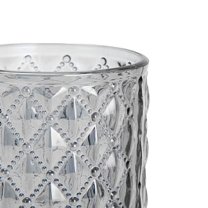 Подсвечник 7х7,5см серый стекло 000000000001223631