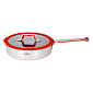 Сковорода с крышкой 28см MATISSA красный нержавеющая сталь/силикон/стекло