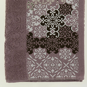 Полотенце 50х90см Dina Me бордюр мозайка темно-розовое 100% хлопок 000000000001208699