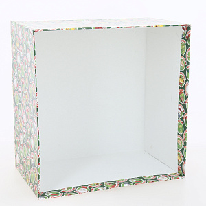 Коробка подарочная 25x25x15см РУТАУПАК Праздничный Круговорот квадратная 000000000001208365