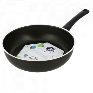 Сковорода 26см TVS Cook Pan не подходит для индукции толщина дна 2,7мм 4-слойное антипригарное покрытие IPERTEK PRO черная бакелит алюминий 000000000001208152