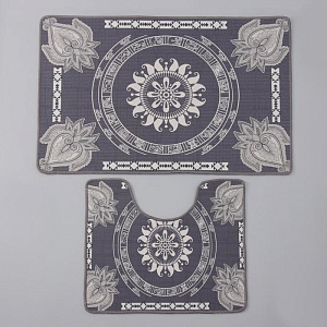 Набор ковриков для ванной и туалета 2шт 50х78см 40х50см ДОЛЯНА Адуор серый полиэстер 000000000001211494