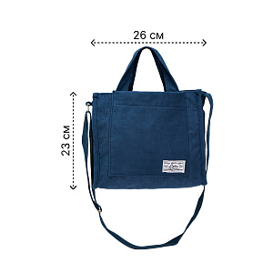 Сумка женская 26x23x10см индиго вельвет/полиэстер 000000000001221751