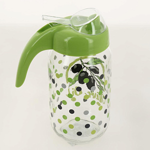 Банка для масла 1л RENGA Олива с крышкой декор стекло 000000000001203286