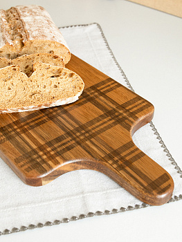 Доска разделочная 16,5x35x1,5см DE'NASTIA прямоугольная с узором коричневый дерево 000000000001228050