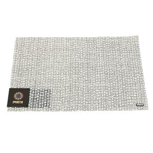 Салфетка сервировочная 30x45см DE'NASTIA шанель серая/белая 75%пвх 25%полиэстер 000000000001207455