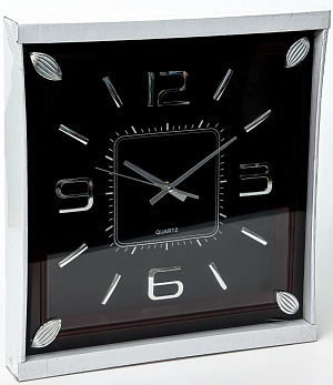 Часы настенные 34,8х34,8х4,2см GUTERWAHI квадратные черные 000000000001213645