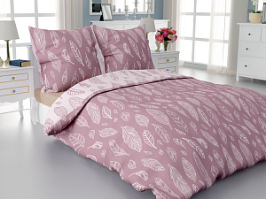 Пододеяльник DE'NASTIA 150х215см Перья розовый 100%Хлопок C010629 000000000001178340