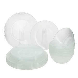 Столовый набор Wellberg, 18 предметов, стекло 000000000001157874