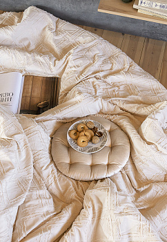 Покрывало 240x260см LUCKY РОМБЫ 3слоя молочное 100% полиэстер 000000000001210108