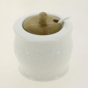 Набор банок 2шт 320мл BALSFORD РОЗА с ложками на стенде подарочная упаковка фарфор 000000000001206633