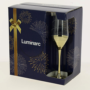 ЗОЛОТОЕ КОЛЬЦО Набор фужеров для шампанского 6шт 160мл LUMINARC стекло P1651 000000000001189612