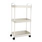 Этажерка 3-х ярусная 36х25,5х72см LUCKY на колесиках белый пластик