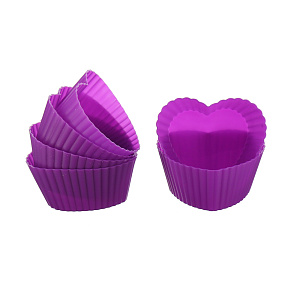 Миниформы для выпечки Сердечки Marmiton, фиолетовый, силикон 000000000001125364