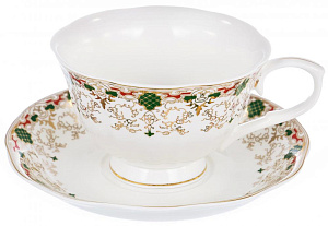 Чайная пара, чашка 250мл + блюдце, изумруд, подарочная упаковка,122-05026 000000000001181589