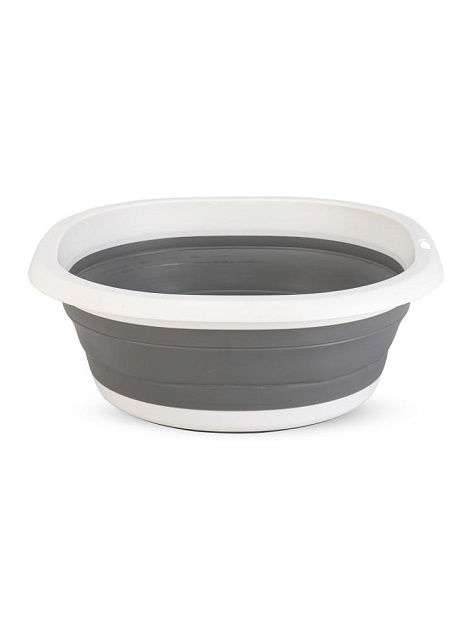 Таз 5л складной бело-серый полипропилен/силикон 000000000001227339