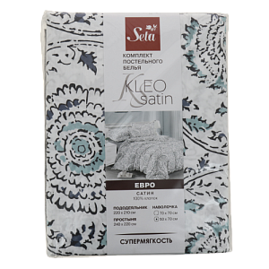КПБ KLEO САТИН 100% хлопок Евро с нав. 50*70  дизайн LANZO/03 арт.01473303 000000000001190867