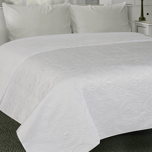 Покрывало DeN Палермо 190х220 атл/мат белый круги U000220 000000000001203048